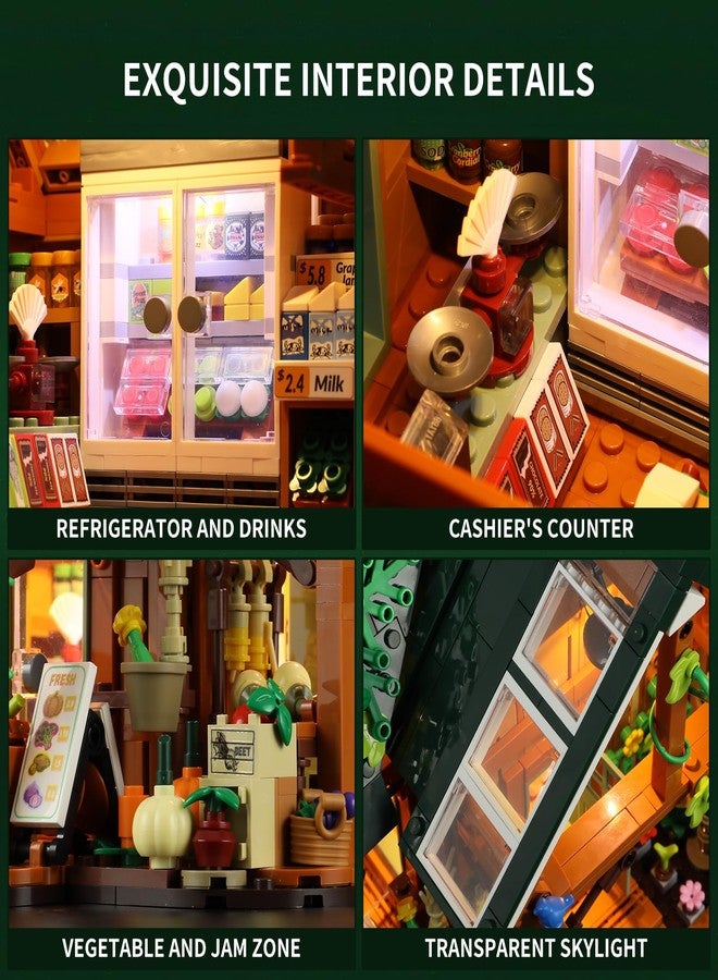 Funwhole Farm-Store Lighting Building-Bricks Set - Farm Shop LED Light Construction Building Model Set 1523 Pcs for Adults and Teen - Image 3